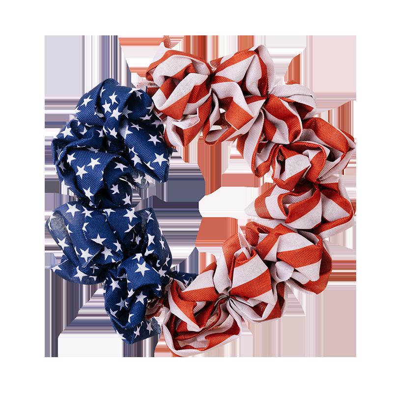 

Классический венок ко Дню независимости в стиле американской старины из мешковины 40 см Декор для