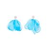 Super Fairy Atmosphere Seaside Vacation Wind Blue Fabric Earrings Niche Sweet Gentle Elegant Petal Earrings
