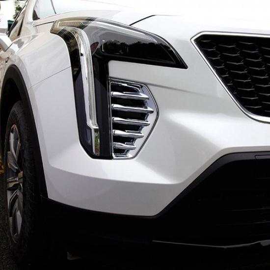 For Cadillac XT4 2018 -  Chrome Front Fog Light Lamp Grille Cover Trim  2Pcs