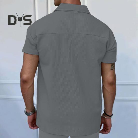 Pánské tričko s krátkým rukávem a zipem, jednobarevné, volné, s krátkým rukávem, pro golf, streetwear, pláž, cestování