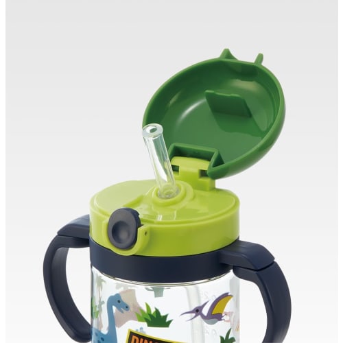 skater baby straw mug folding handle & shoulder type 2way type 370ml dinosaur dinosaur recommended for ages 1 and up kshw2n-a