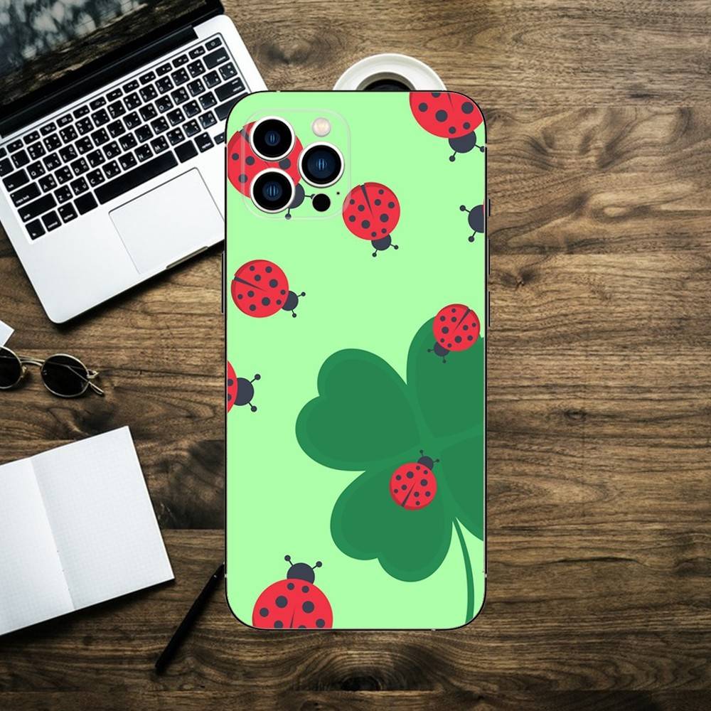 Insect Seven-star ladybug   Phone Case For iPhone 16,15,14,13,12,11,XS,XR,X,8,7,Pro,Max,Plus,mini Silicone Black Cover