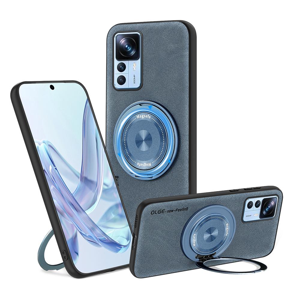 Für Xiaomi 12T 12T Pro Schafsleder Schwenkhalterung Magnetische Weiche Kante Anti-Sturz Anti-Fingerabdruck Handyhülle