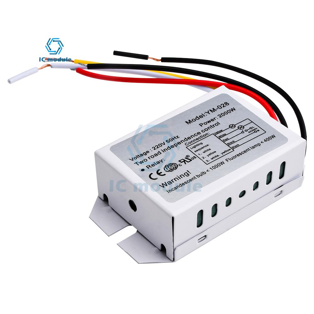 220V two-Ways 3-Sections Digital Subsection Switch 2-way Group Segmenter for Ceiling Light Independence Control Section Switch