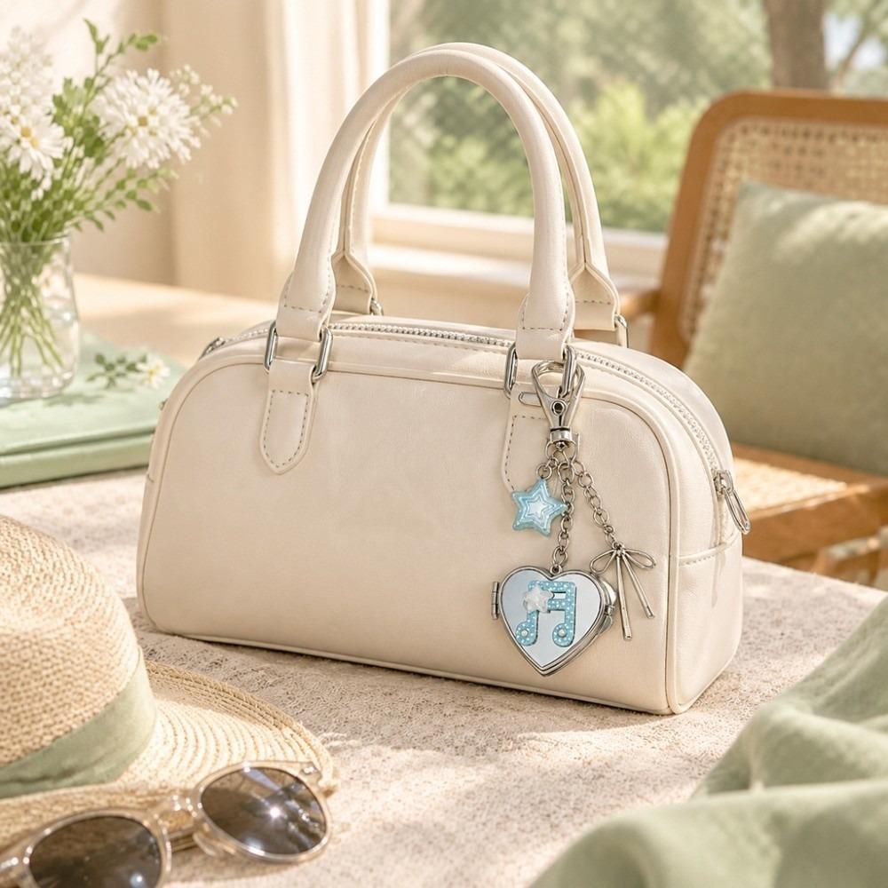 Heart-Shaped Bag Charm Pendant Lightweight Makeup Mirror Accessories Bag Decoration