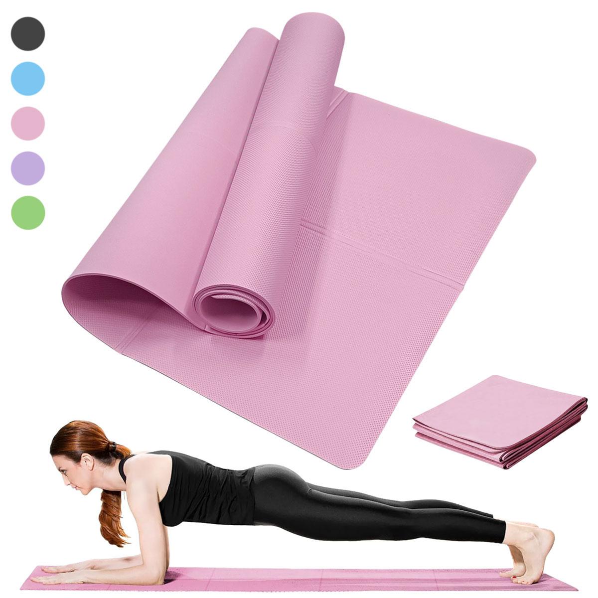 Durable And Safe Yoga Mat Pilates Fitness Mat 3/4/6Mm Thicknes Non Slip Yoga Cushion Travel Fitness Exercise Pad For Women Home Gym Floor Workout