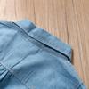 Spring Long Sleeved Dress Girl Denim Blue Dress Tutu Dress Kids Send Bow