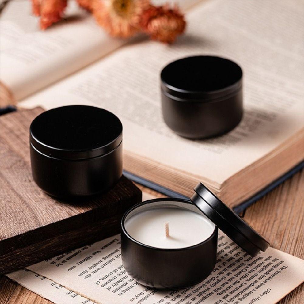 

with Lid Small Storage Box Aromatherapy Sealed Candle Containers Cosmetic Jars Tea Can Candle Tin Frosted Gold