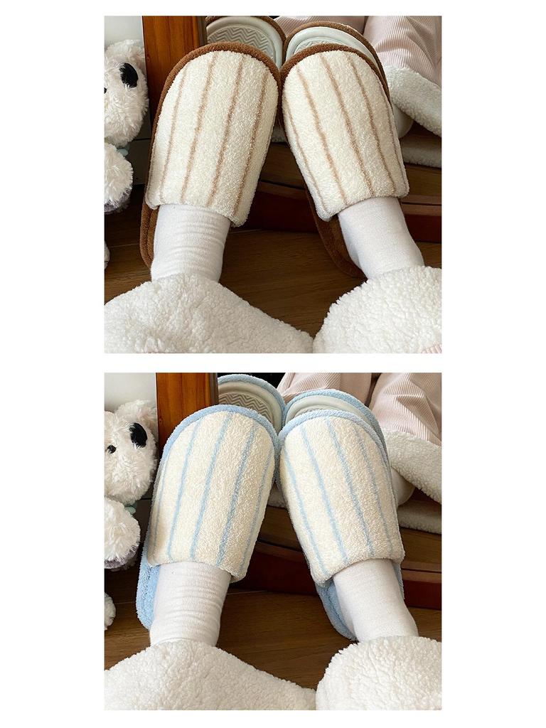Women's Non-Slip Cotton Slippers - Soft, Silent, Closed-Toe for Indoor Comfort - Perfect for Autumn and Winter.