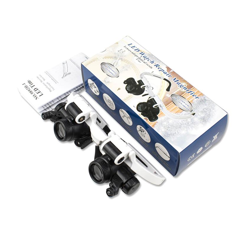 2022 8X/23X Doppel Auge Led Lampe Lupe Brille Brille Lupe Lupe