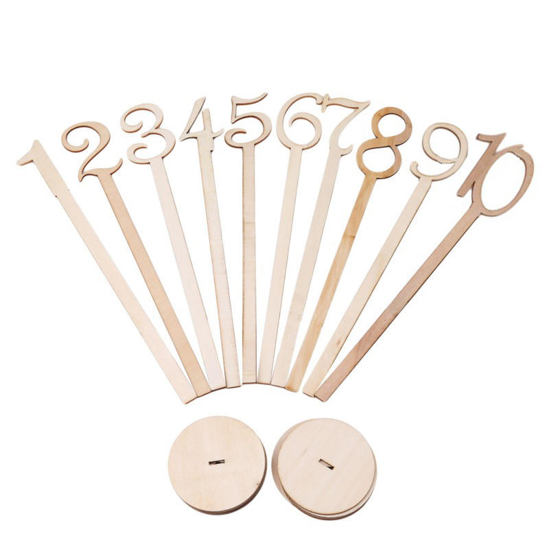 

10 шт. Модные деревянные свадебные принадлежности Держатель Номер стола Фигурка Карточка Цифровая декорация для рассадки One Size