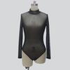 Fashion Mesh Long Sleeve Jumpsuit Female Silm Sexy See-through Sexy Temptation Nightclub Dance Performance Jumpsuit