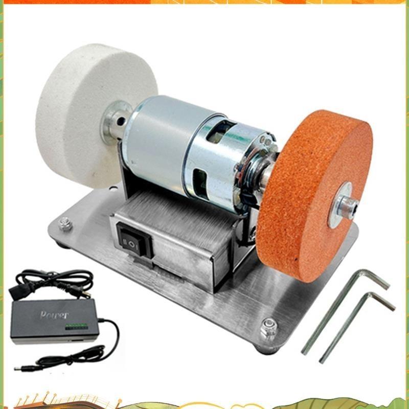 100W Mini Coarse and Fine Polishing Electric Grinding Wheel Set Multifunction Electric Grinder Machine Double Grinder Motor