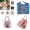 Borsa Tote da Shopping Ricamata con Catena a Palline Giapponese in Tessuto Oxford