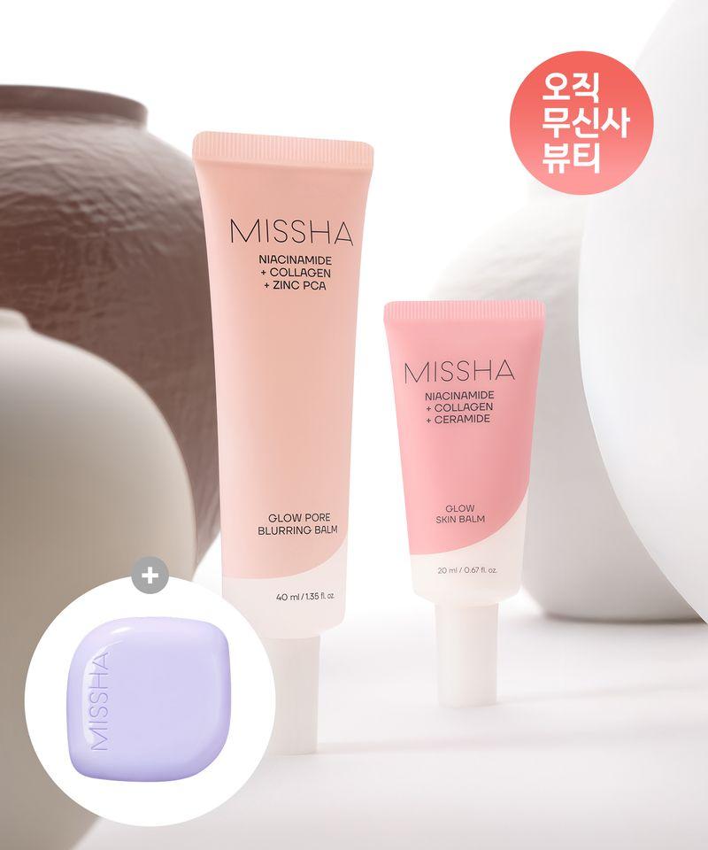 Glow Skin Balm 20ml & Pore Blurring Balm 40ml (+Free Mini Cushion)