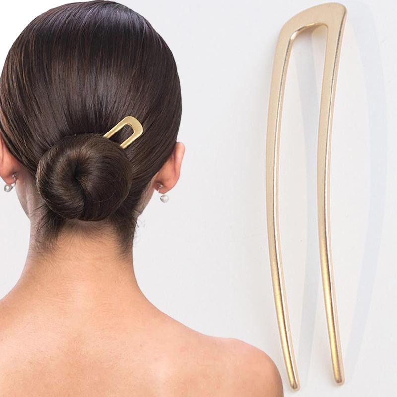 

2pcs New Simple U Shaped Hair Forks Hairpin Metal Hair Sticks Geometric Hairclips Fashion Hair Accessories Women Headwear Decor