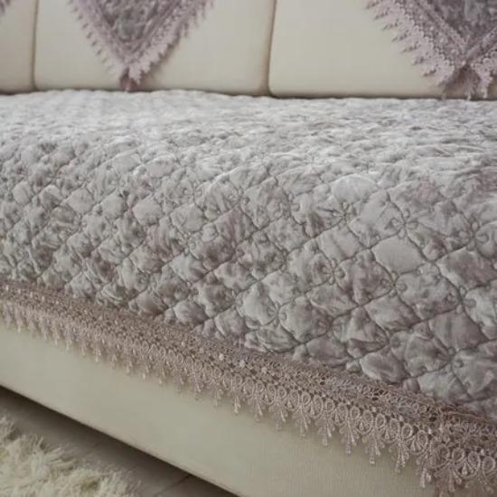European Sofa Cover Living Room Thicken Warm Non-slip Plush Sofa Cushion Universal With Hemline Sofa Towel Cushion Full Cover