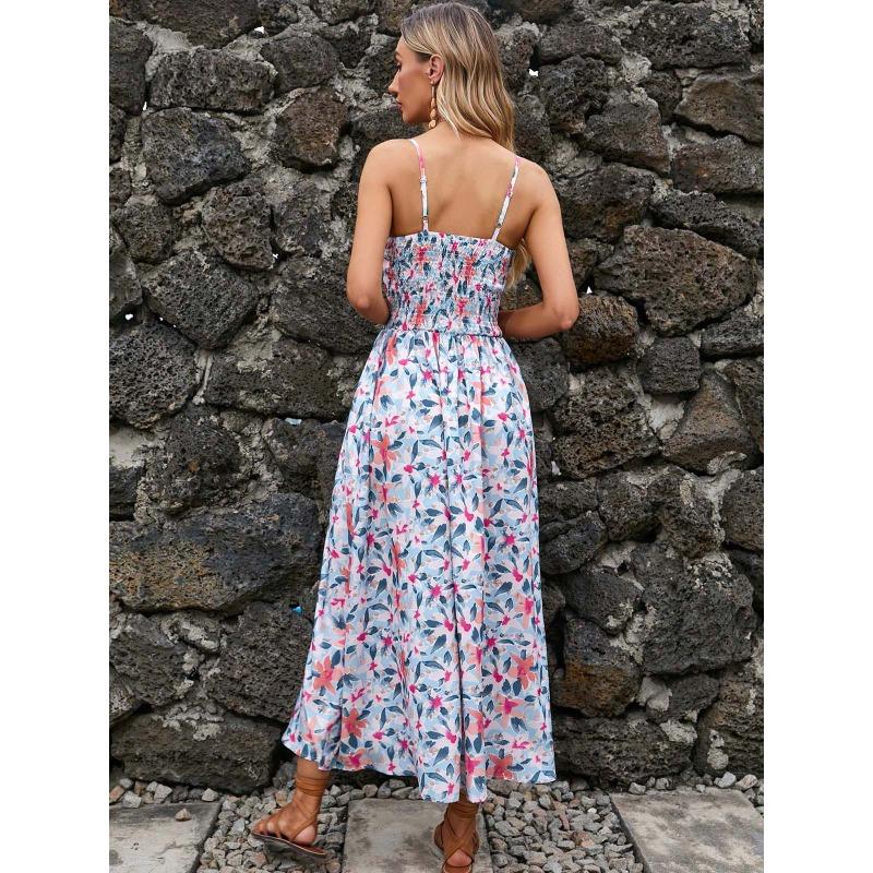 European and American Women's Summer Dress Leopard Print Suspender Skirt