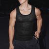 INCERUN Summer Men Sleeveless Lace Mesh Sheer Casual Fitted Tank Tops Vest