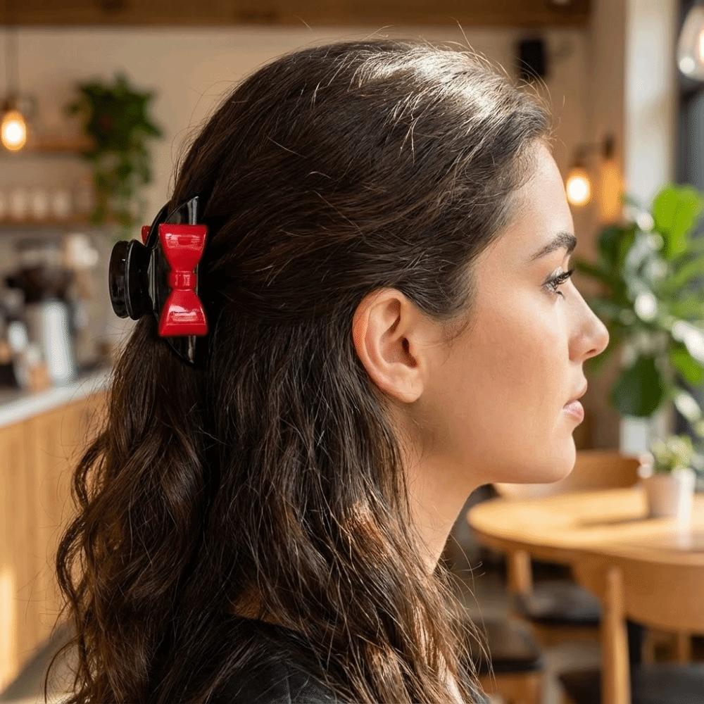 Korean Style Bow Hair Claw Headdress Acetate Shark Clip Sweet Bowknot Claw Clip Daily