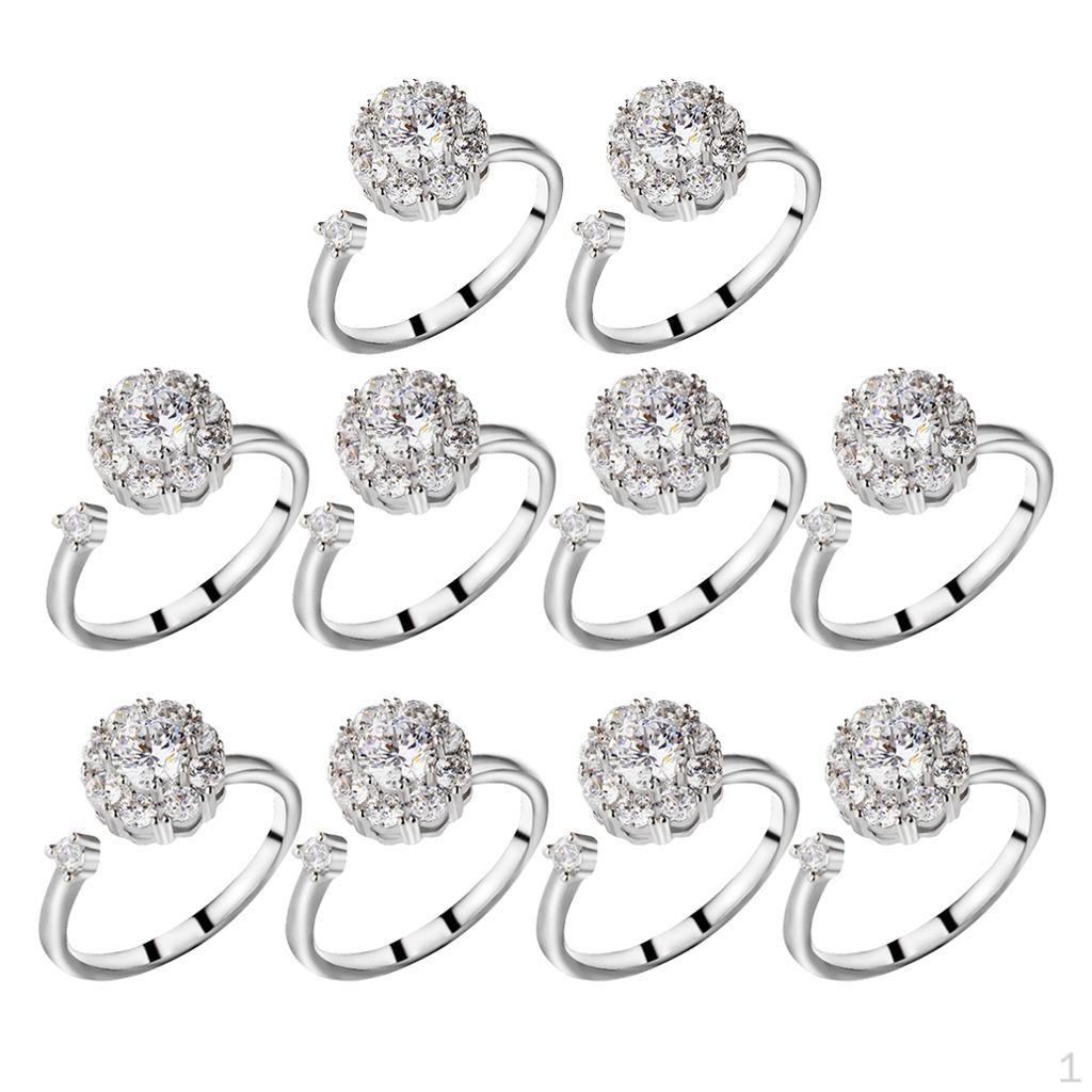 

10шт вращающееся обручальное обручальное кольцо с цирконием для женщин