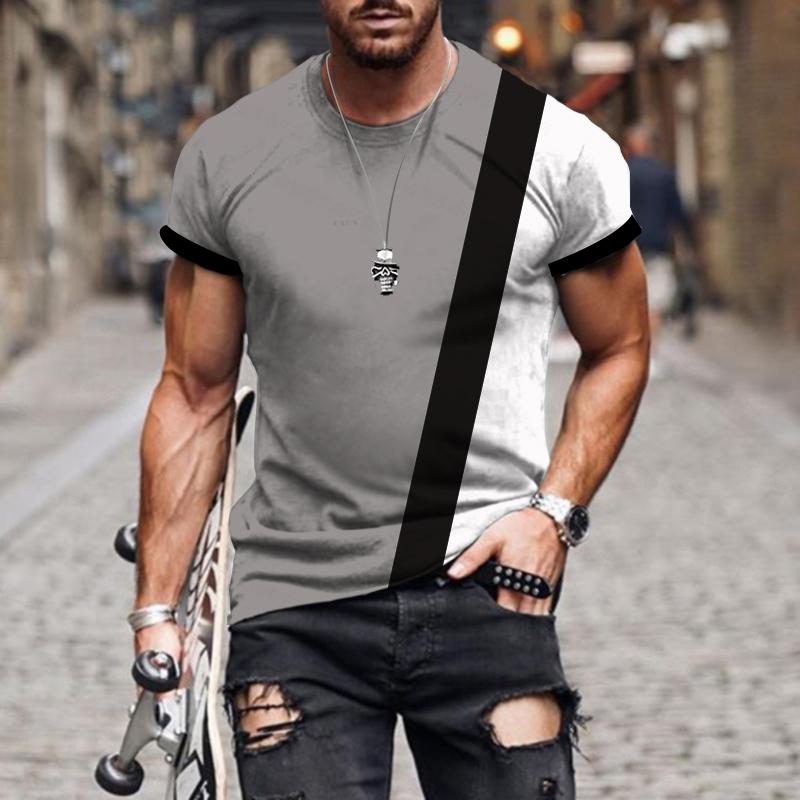 Sommer Mode Produkte männer T-shirt 3D Druck Street Fashion Streifen Kariertes Hemd Sommer Hohe Qualität Atmungsaktive Super Top