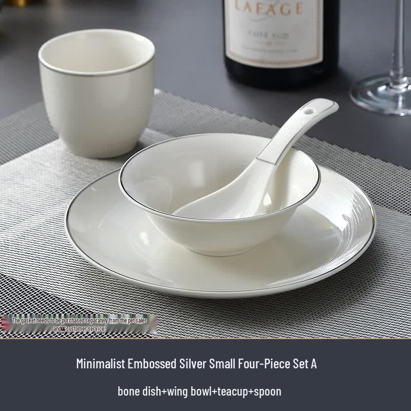 Minimalist Embossed Ceramic Tableware Set