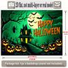 Party Backdrop Halloween Green Flat Banners Pumpkin Spooky Tree Celebrations Wedding Photo Booth Decor Front Door Decor