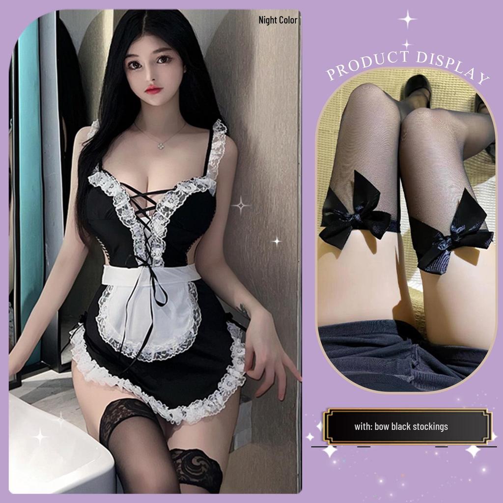 Passionate Lace Maid Roleplay Nightgown Set