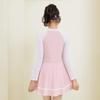 Girls' Long Sleeve One-Piece Skirt Swimsuit for Beach & Hot Springs