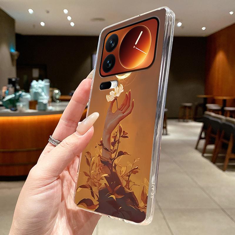 Fashion Night Owl Pattern Phone Case For Xiaomi 17 Pro Xiaomi 17 Pro Max Transparent TPU Soft Cover Shockproof Couple Shell
