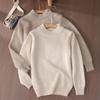 Premium Kids' Solid Color Wool Sweater - Boys' Thick Pullover & Girls' Cashmere Knit Base Layer
