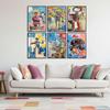 6 Pcs Street Graffiti Wall Art Modern Abstract Poster Prints Wall Decor Artist colorful Print Canvas Painting Artwork for Living Room Bedroom