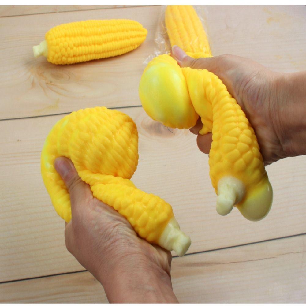 Slow Rising Vent Corn Toy Rubber Simulation Corn Pinch Toys Fidget Simulation Corn  Kids Gift