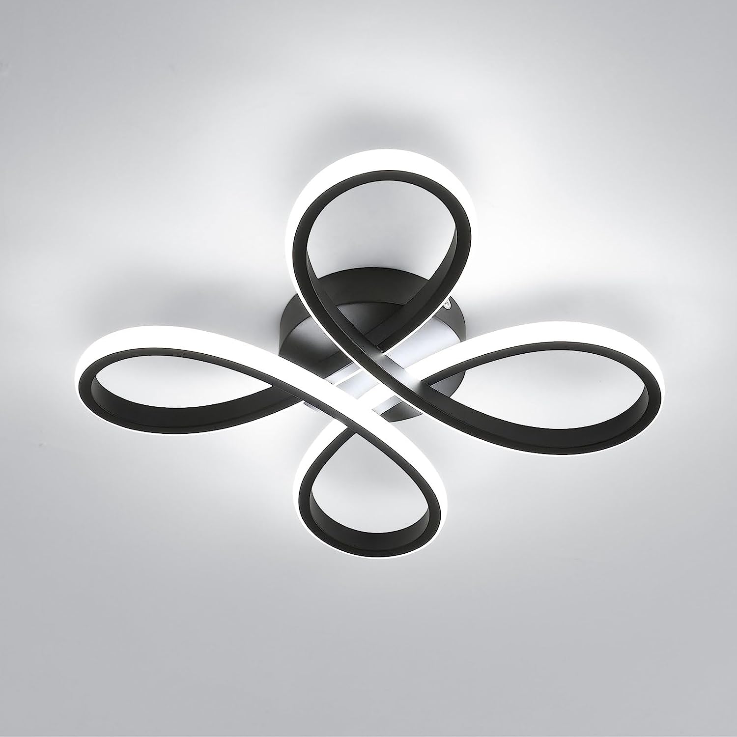 

LED Ceiling Lamp Modern Design 28W Flower Shape Creative Ceiling Lamp For Living Room Bedroom Dining Room Office Black 6500K