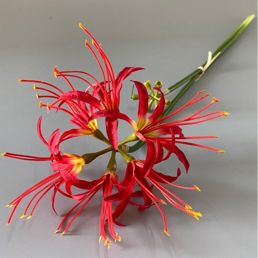Silk Material Artificial Higanbana Flower 60cm Length Handmade Craft Plastic Silk Flower Plastic Fake Flower Home Decoration