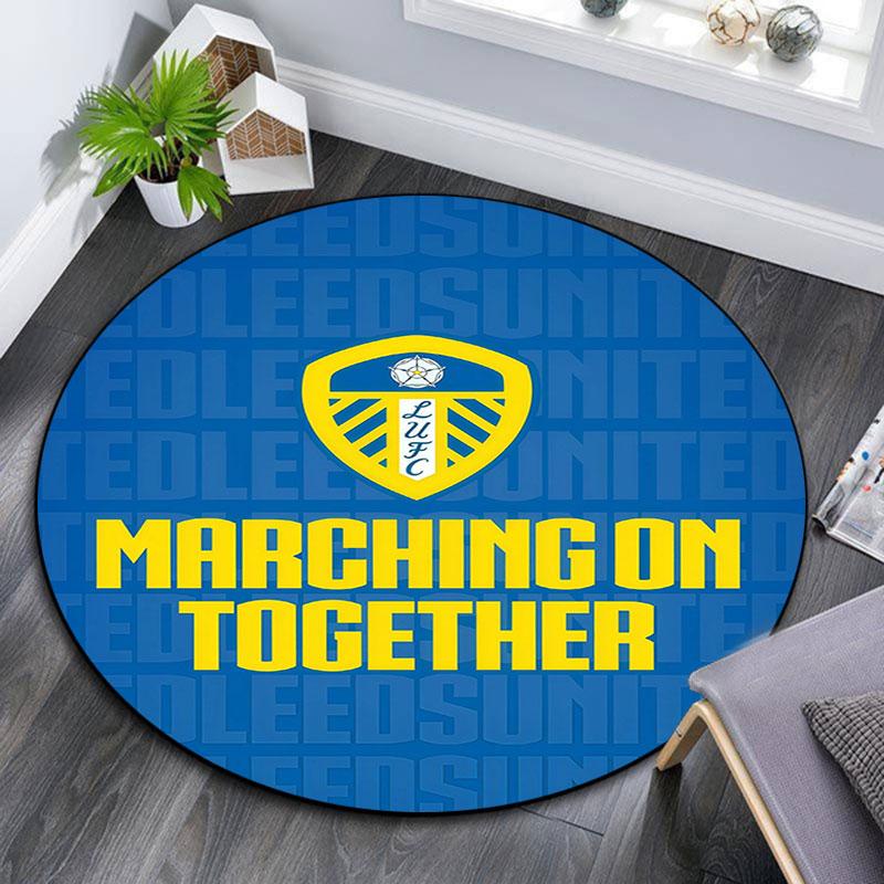 Leeds United Logo Pattern Round rug,Carpet Rug for Living Room Bedroom Playroom ,Non-slip Floor Mat,Holiday Gifts and Birthday Gifts.