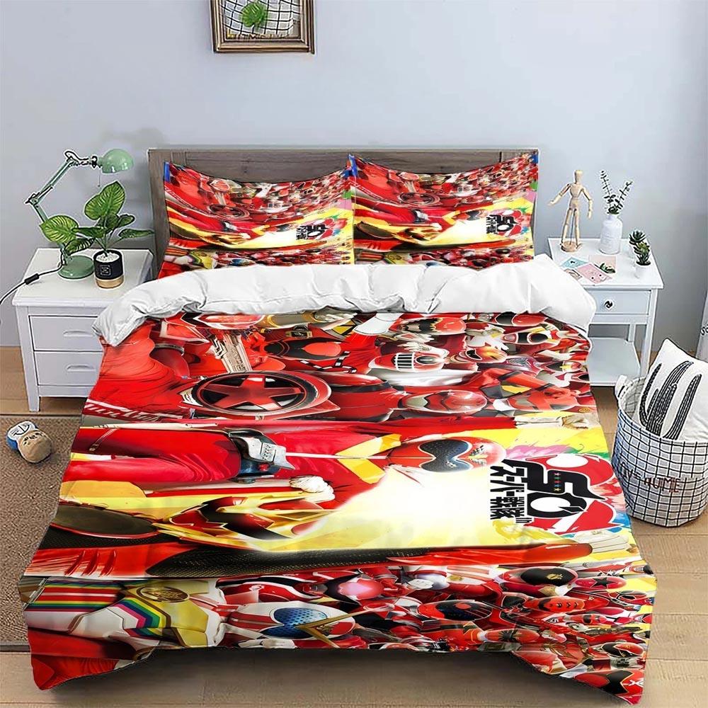 M-Mighty Morphin Soft bedding Cartoon P-Power Rangers Decorative Bedding Throws Bedspread Bed Cover Gift