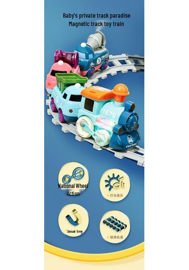 Electric Rail Train DIY Assembly Toy with Music & Lights for Kids
