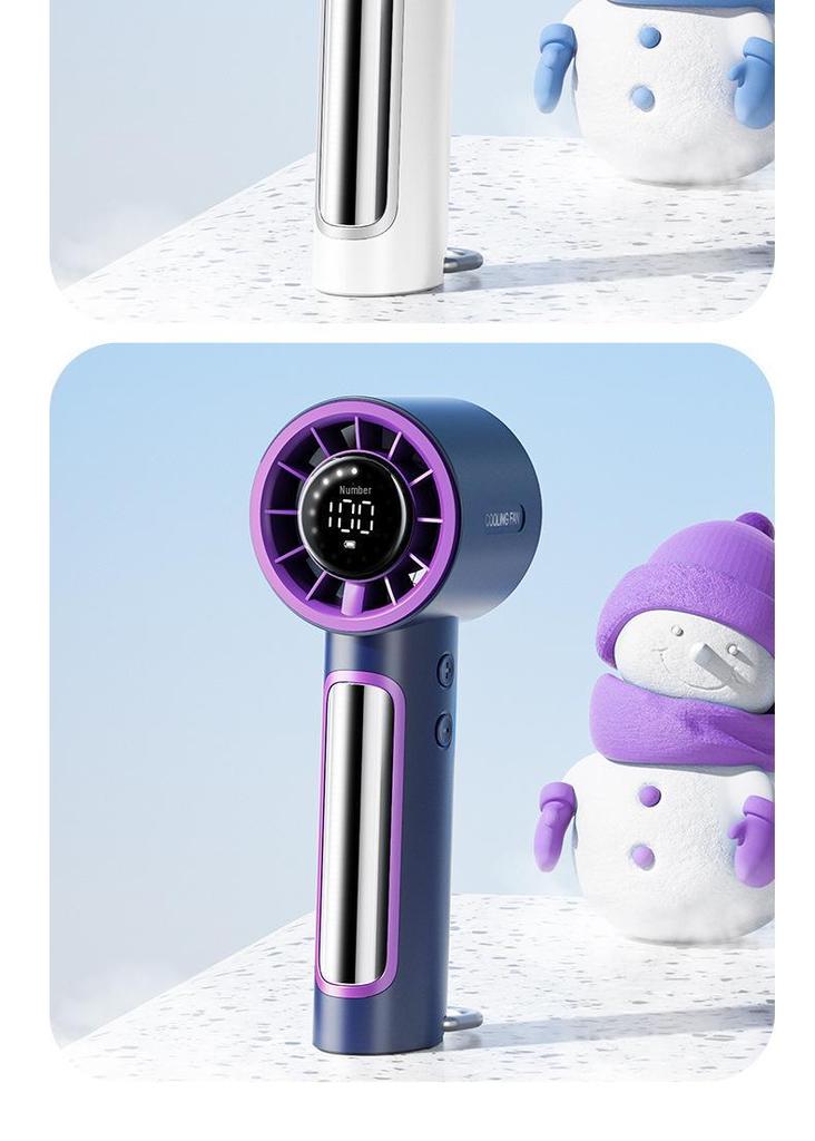 Handheld Turbo Fan: 100-Speed Stepless Adjustment with Digital Display for Portable Cooling