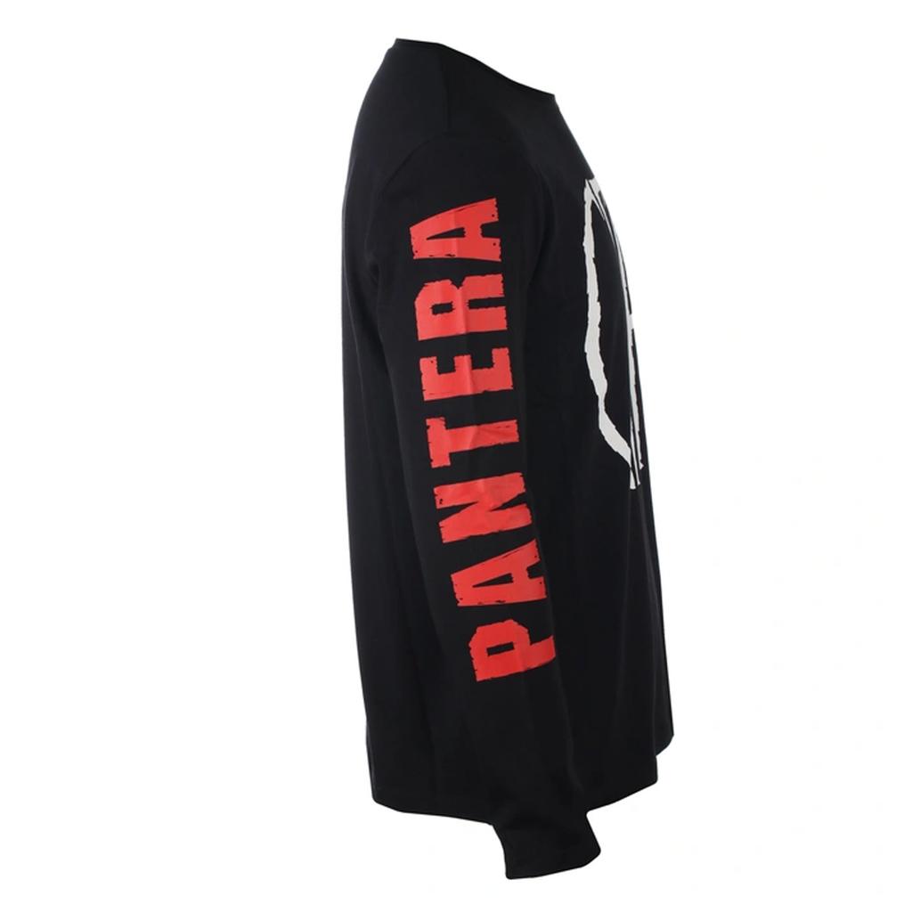Pantera Unisex Adult Frayed Sleeve Print Logo Long-Sleeved T-Shirt