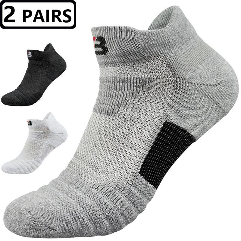 2 Pairs Size47,48 Quality New Men Outdoor Sports Elite Basketball Sock Cycling Compression Socks Cotton Towel Bottom Men's Socks