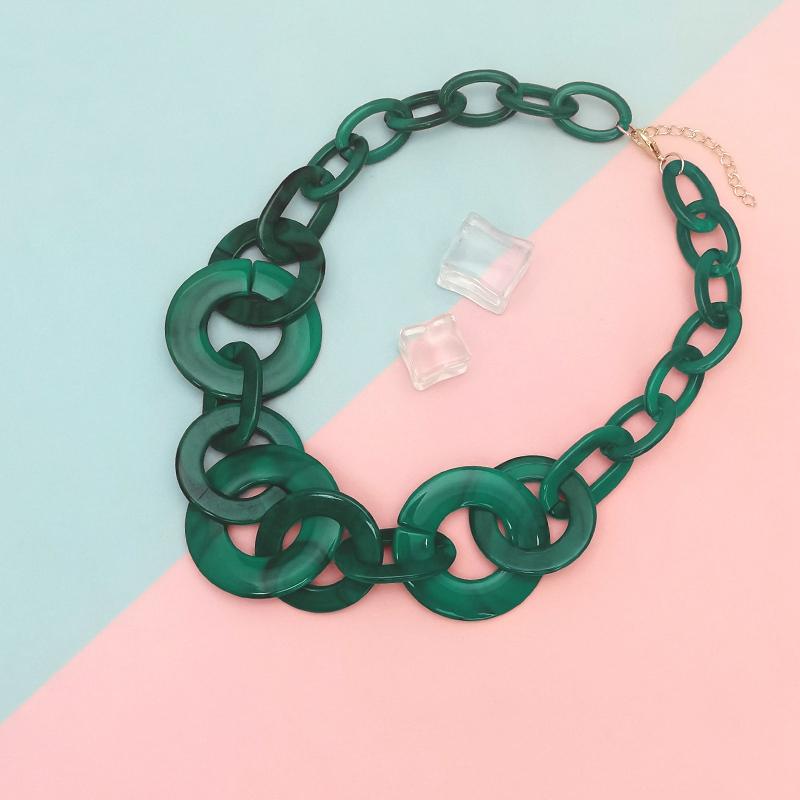 Acrylic Statement Pendant Necklace for Women Modern Geometric Vintage Accessories