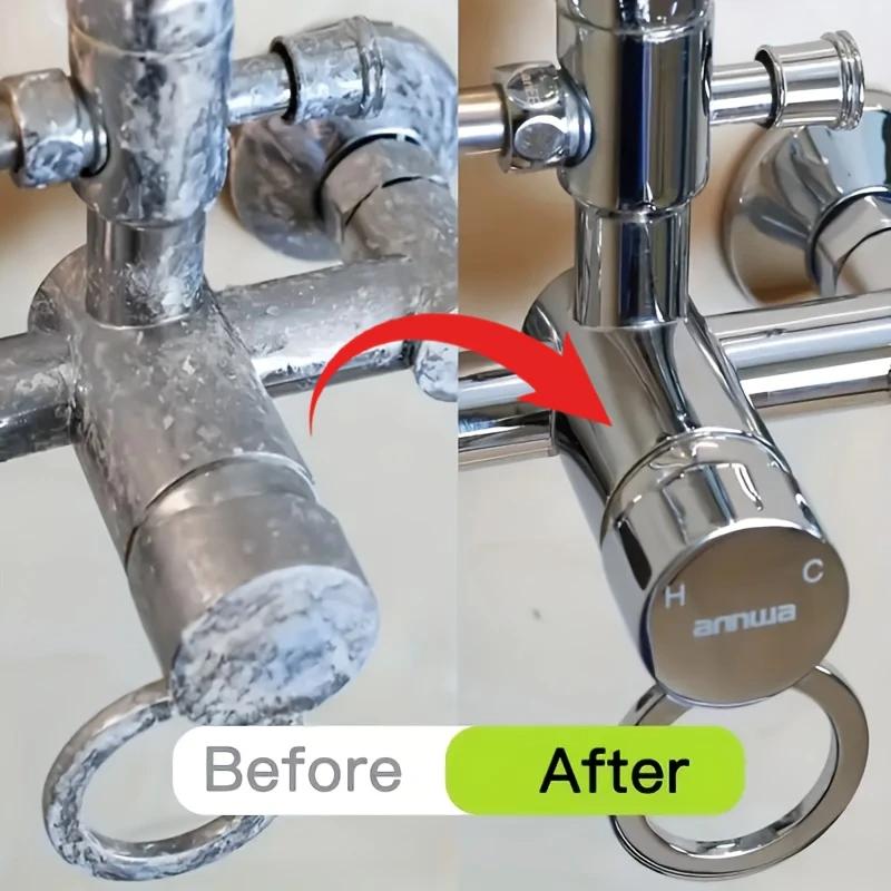 Kit de remoção de manchas de água dura, polidor de vidros de banheiro, removedor potente de água dura, descalcificante para portas de chuveiro, azulejos, aço inoxidável.