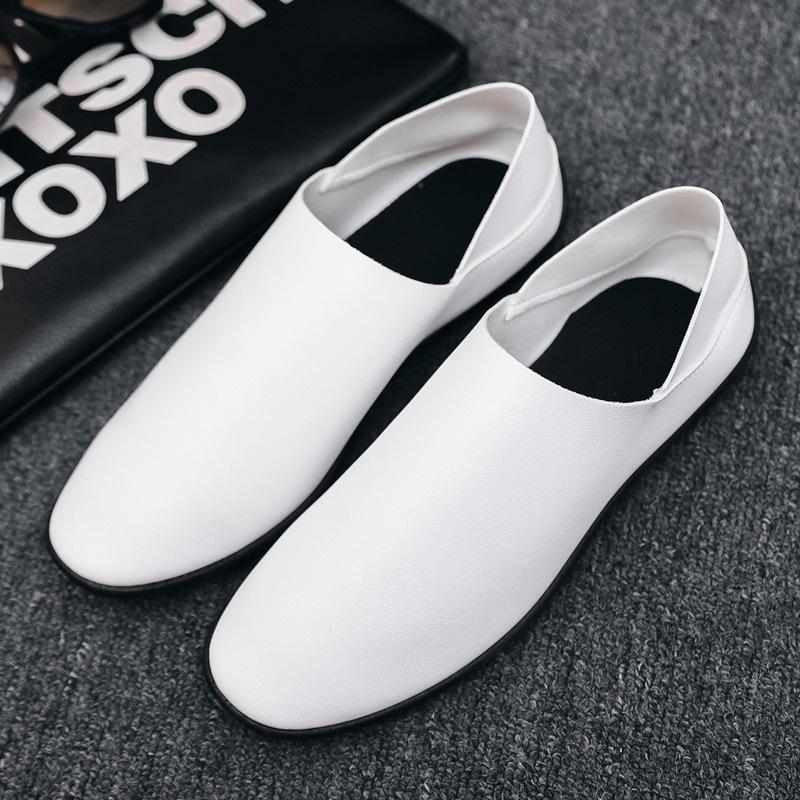 

Туфли дуду с мягкой подошвой, дышащие повседневные туфли, однотонные туфли-лодочки на плоской подошве, корейская версия, персонализированные повседневные туфли для студентов, мужские 39 белый