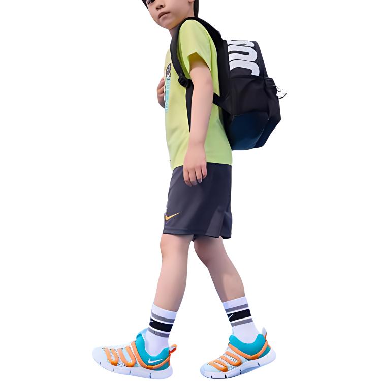 Nike Letter Logo Print Round Neck Short Sleeve T-Shirt Straight Leg Shorts Casual Sports Set Kids Sets FQ0541-015