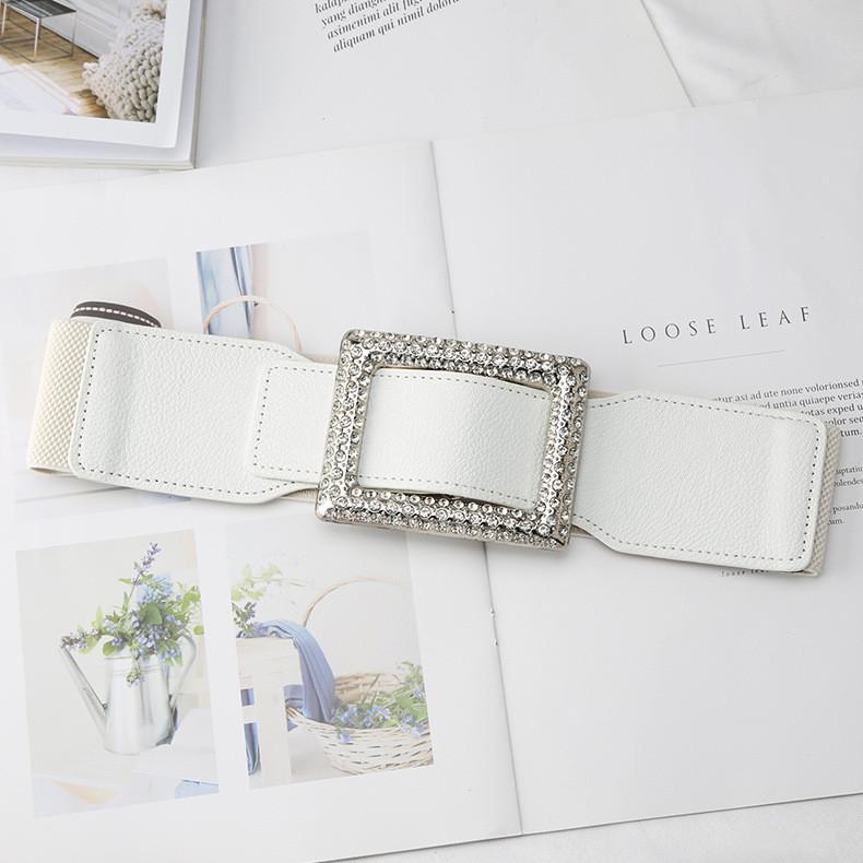 

Slim Fit Womens Elastic Waist Belt With Glittering Stones For Daily Wear And Fashion