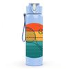 1PC Tennis Racket Sunset Circle 750ml Color Plastic Sports Water Bottle Leakproof Flip Straw Lid Suitable for Sports Office Home Use