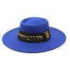 Cashmere Hat Men'S And Women'S Versatile Dome Concave-Convex Top 9.5Cm Big-Brimmed Woolen Felt Hat Top Hat