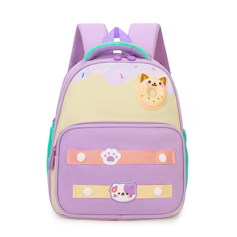 Trendy Lightweight Nylon Backpack For Kids Featuring Adorable Cartoon Design